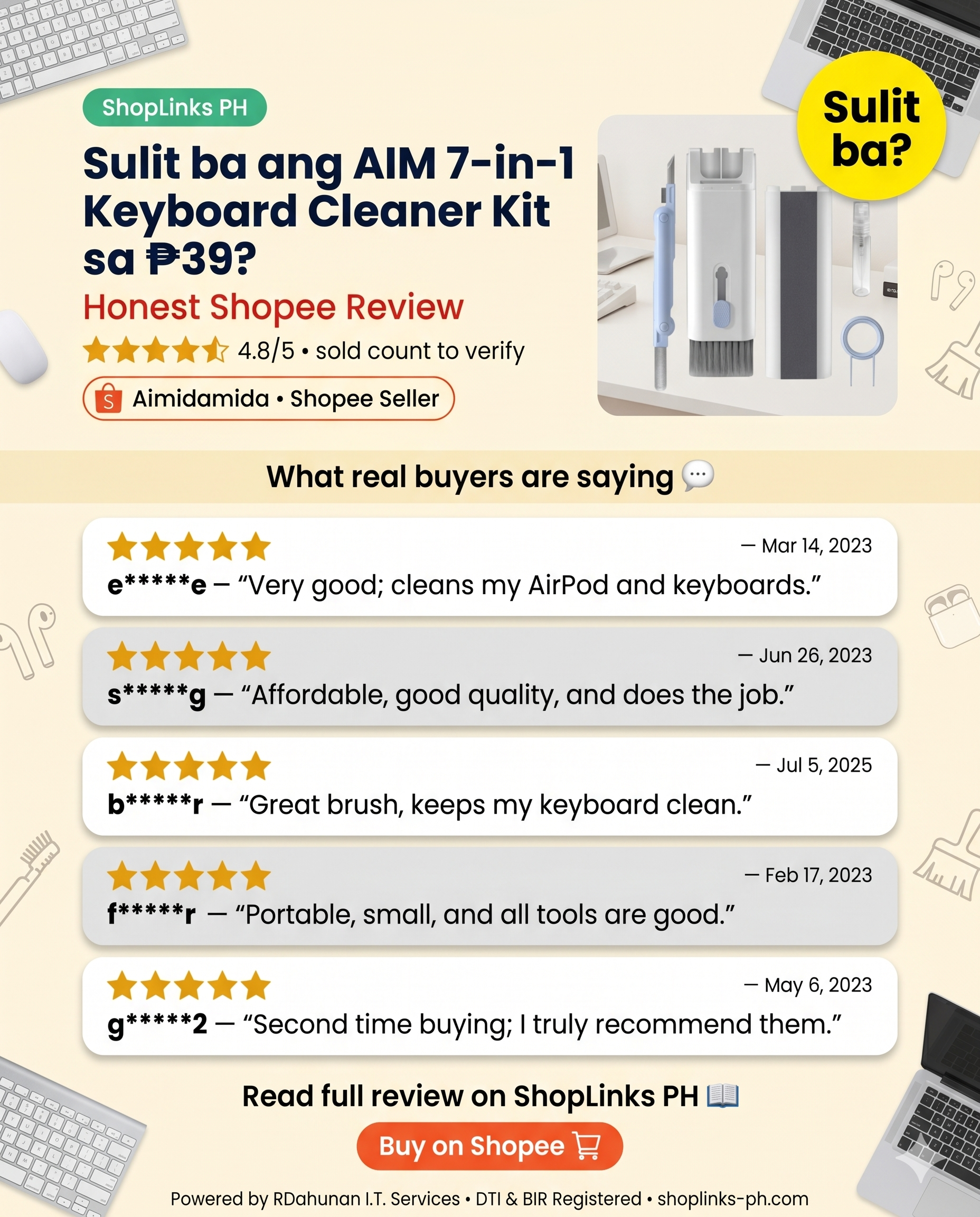 AIM 7-in-1 Keyboard Cleaner Kit — product image