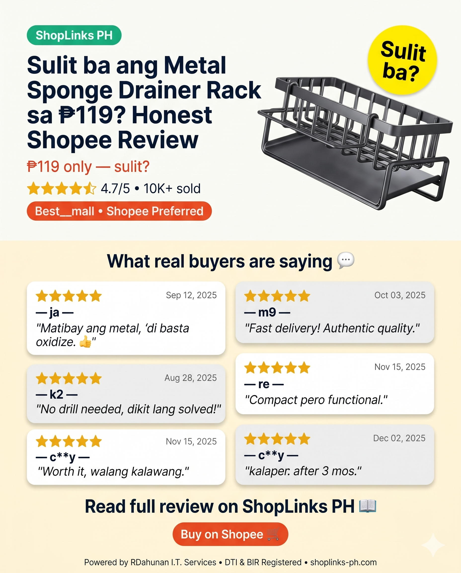 Metal Sponge Drainer Rack With Towel Holder — product image