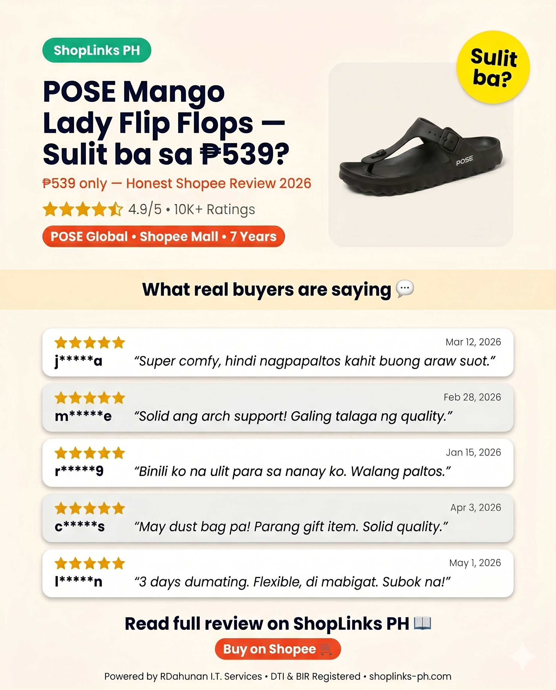POSE Mango Lady Flip Flops P3249703 — product image