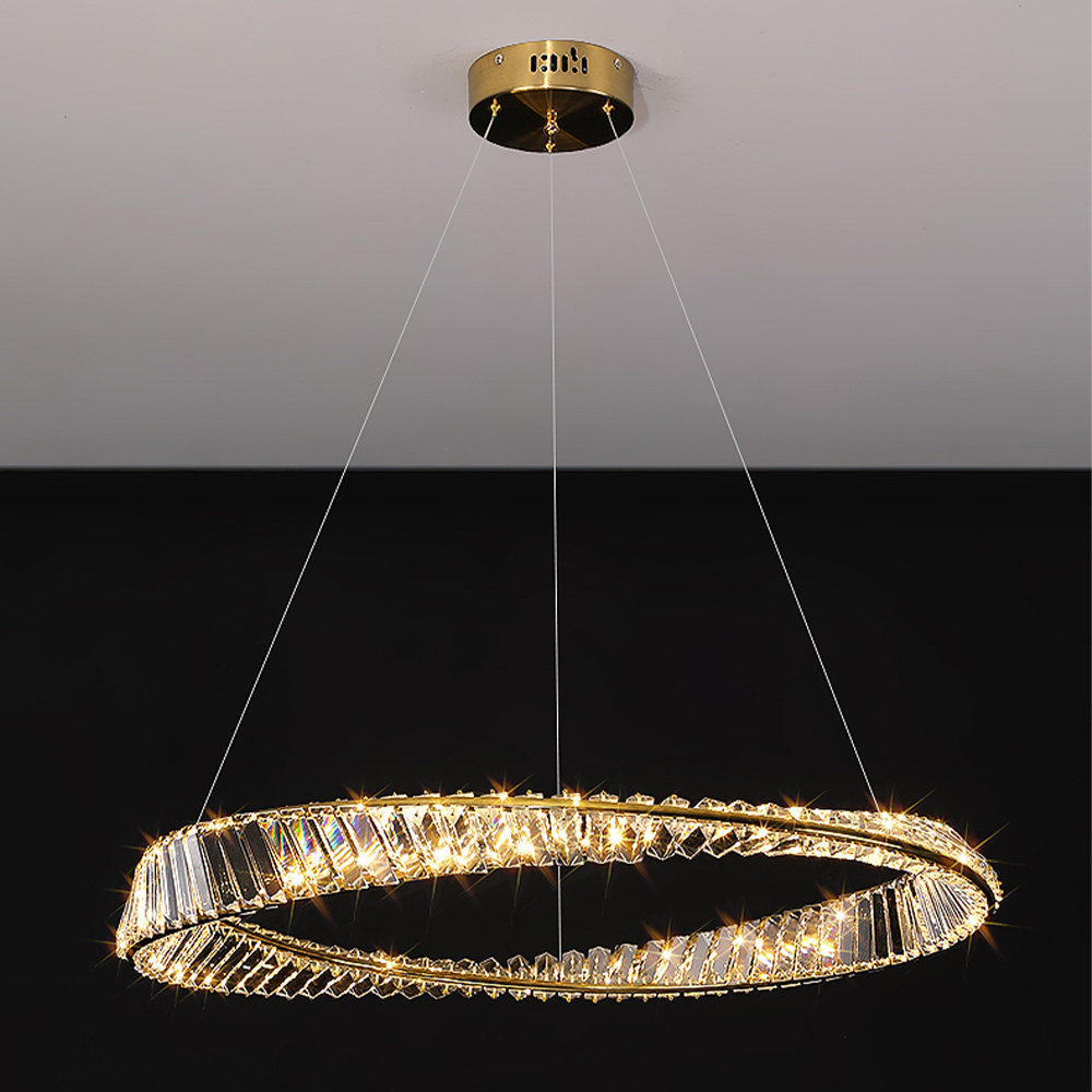 Scandinavian Round Led Gold - 80cm chandelier