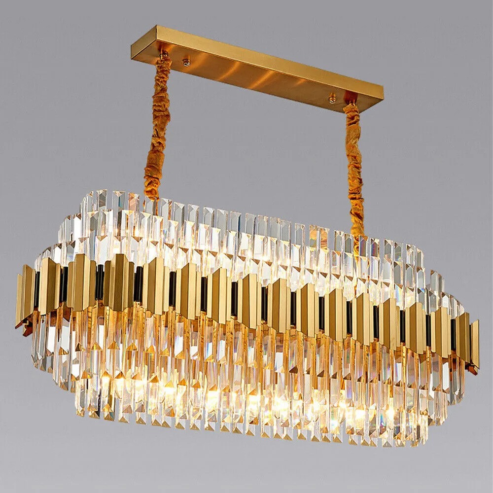 Lavish Crystal  Flush Mount Gold -100cm Chandelier