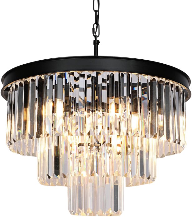 Gold Crystal and Glass 3 tier - Ø50cm Chandelier