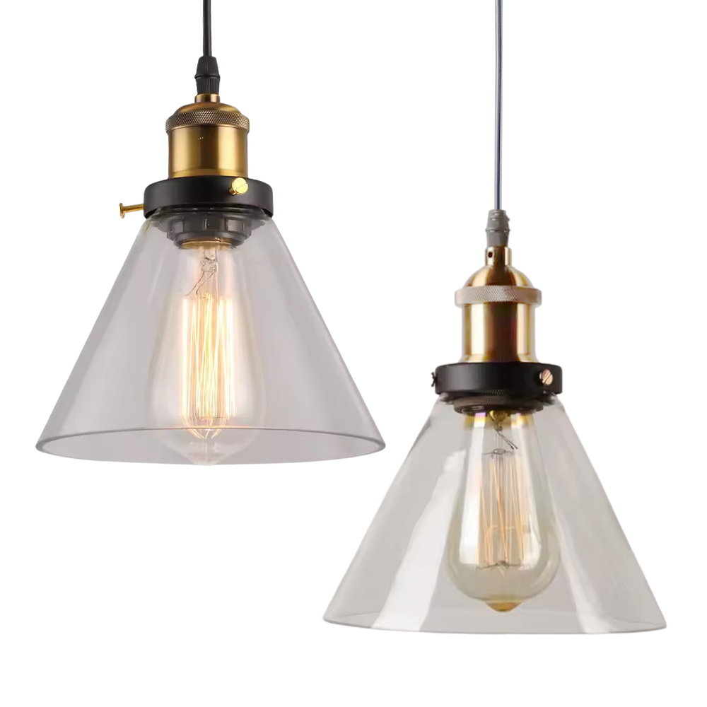 Zita-Industrial Style Metal & Glass Light 18cm-pendant