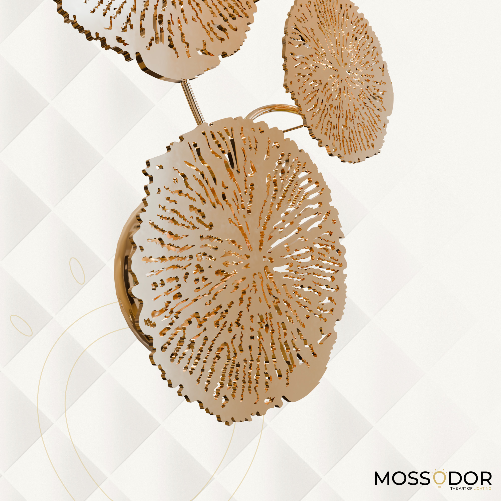 Roseanne Golden 5 Flower Vine Wall Light
