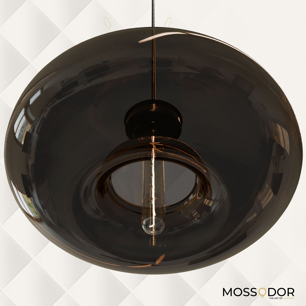 Saliba-Ultra Modern Glass Smokey Grey-Pendant Light