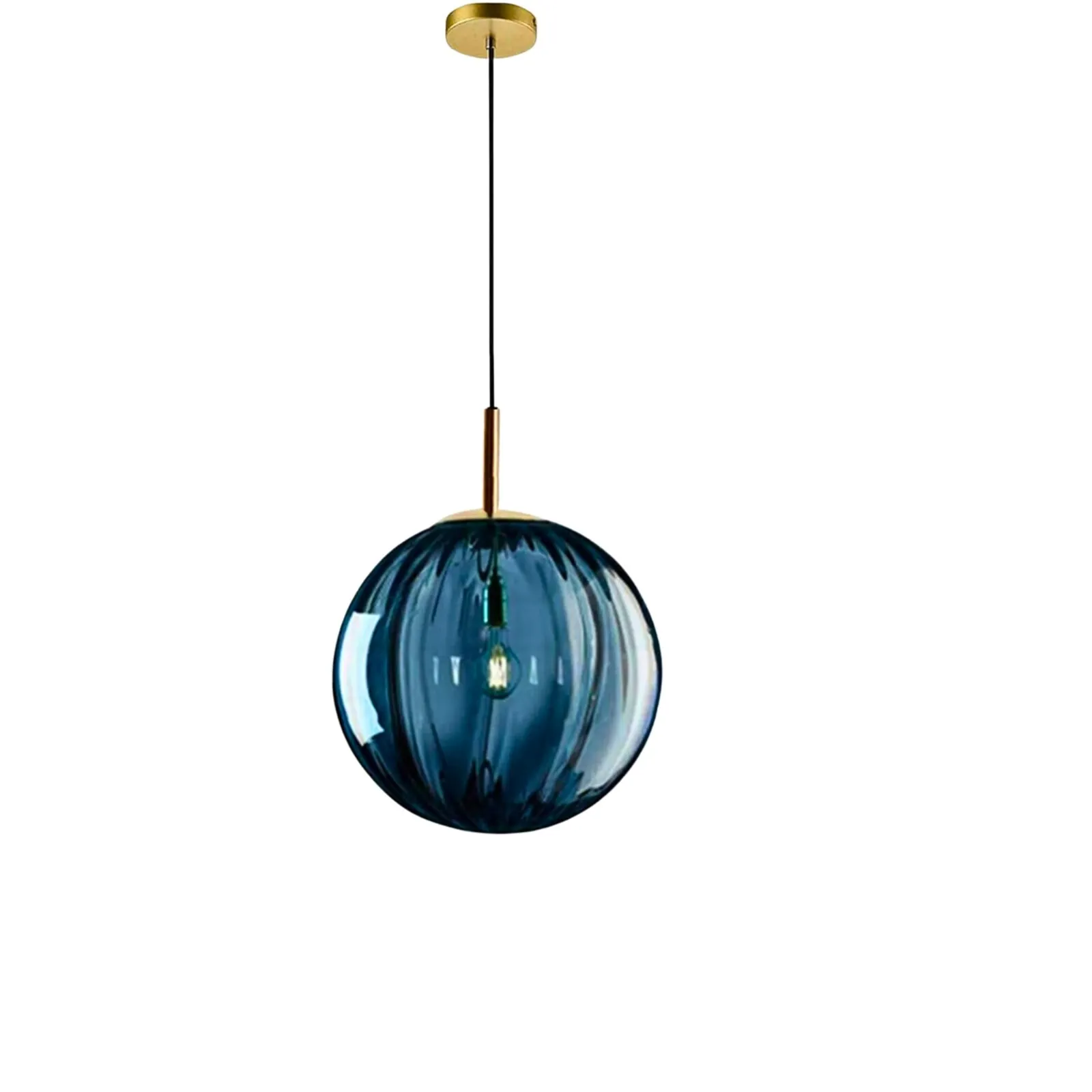 Coloured Glass Ball Green-Pendant Light