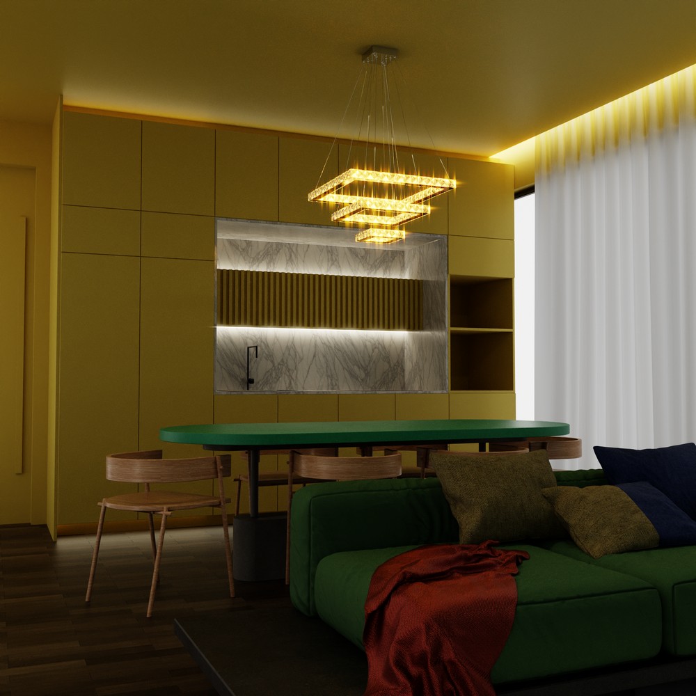 fancy modern 2-tier -square shape chandelier
