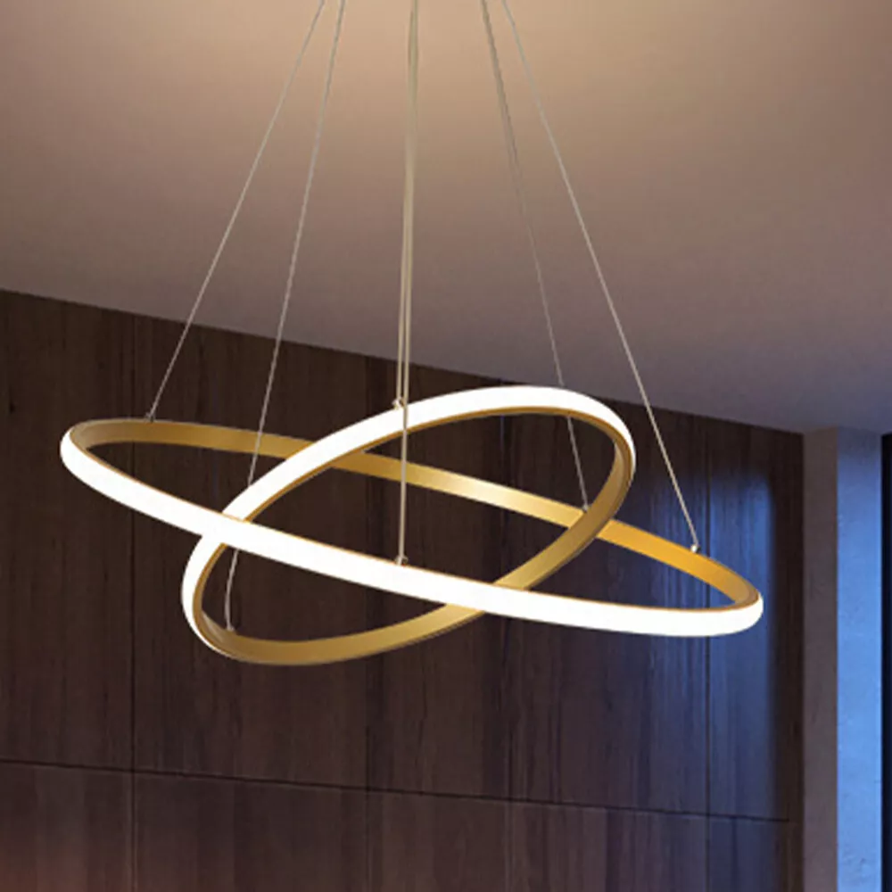 Double Ring Modern Led chandelier-Gold