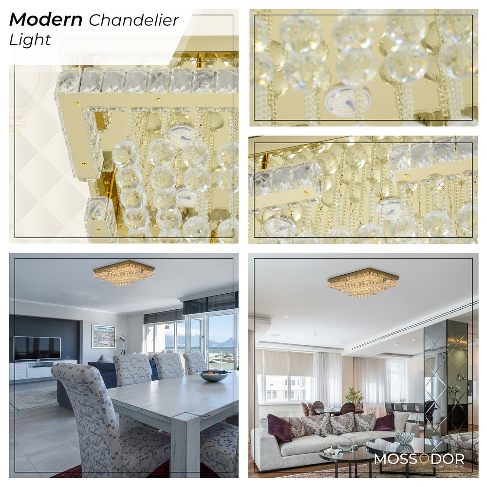 k9 crystal flush mount rectangle chandelier-