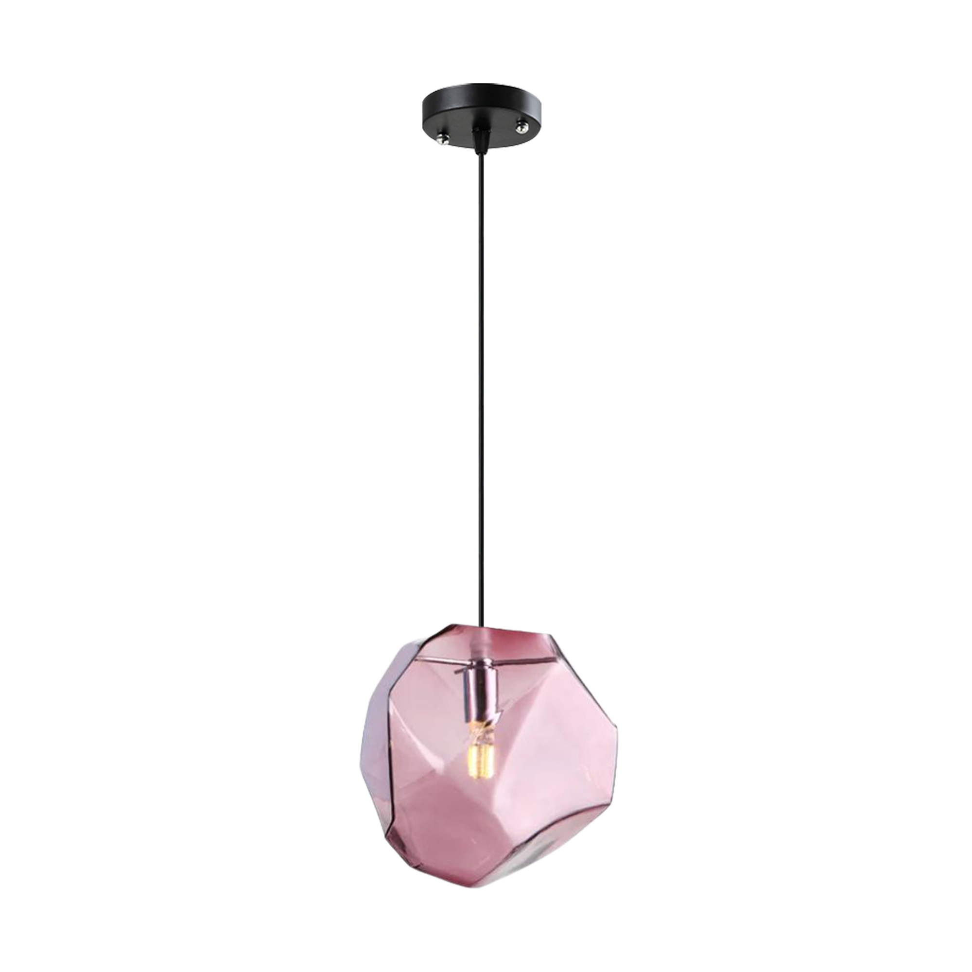 Geo-Hexa- 20cm Pink Glass-pendant light