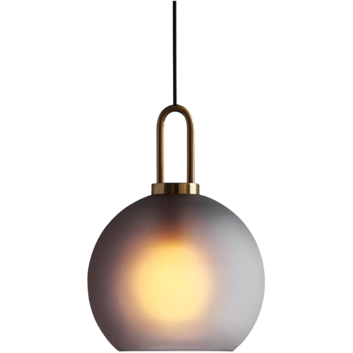 A Smokey Grey Glass Pendant light Wiith Globe Shape-20cm