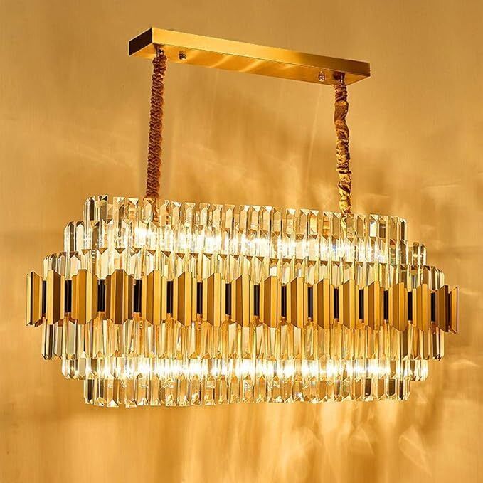 Lavish Crystal  Flush Mount Gold -100cm Chandelier