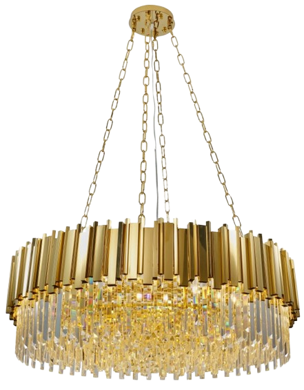 Gold and crystal chandelier -E14 Bulb