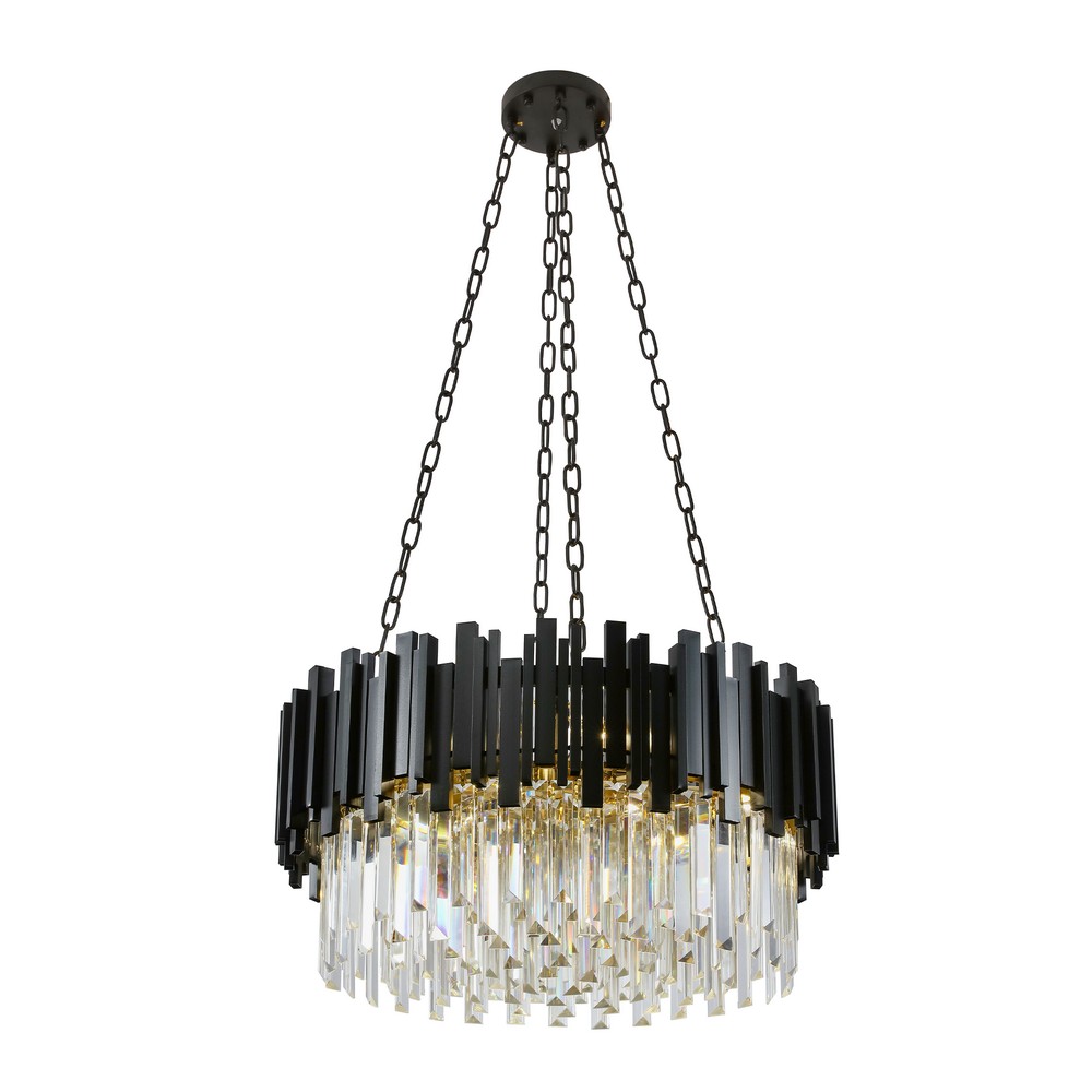 Gold and crystal chandelier -E14 Bulb