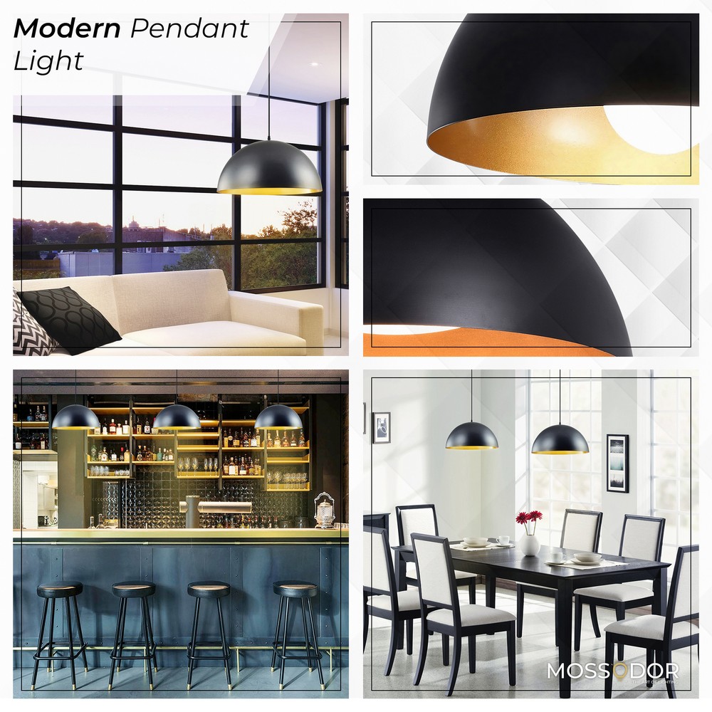 2Black Dome 30cm-Pendant Light