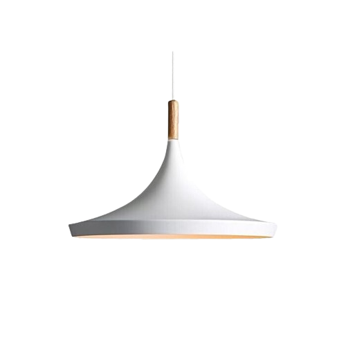 White-35cm Nordic Style Wooden - Pendant light