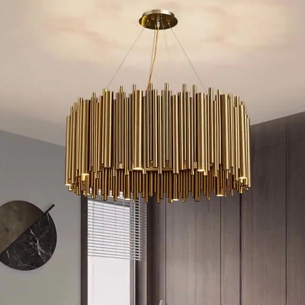 Unique Stainless Steel Round For Hotels - Chandelier