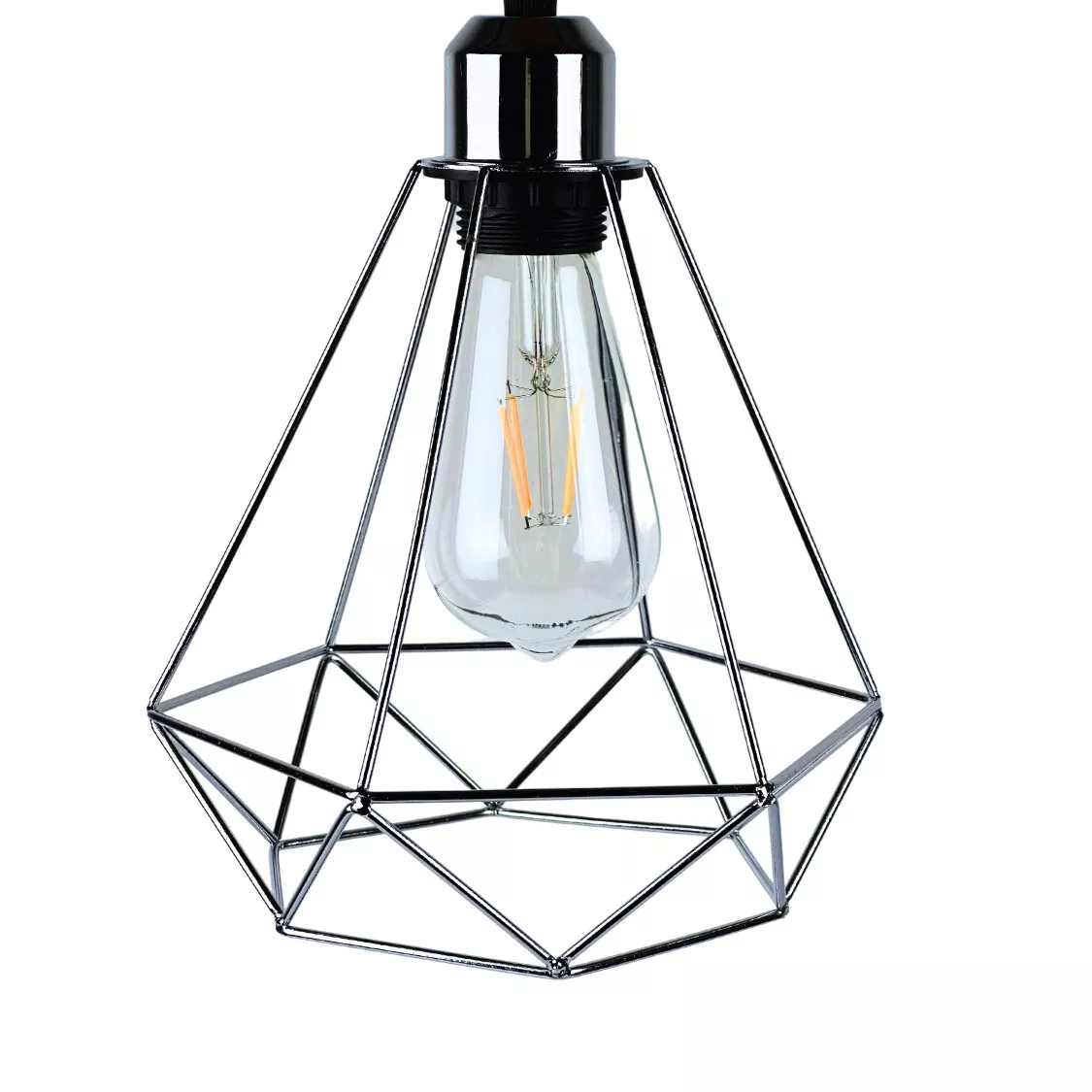 Edith Open Iron Frame Black 20cm-Pendant Light