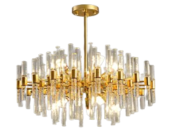 Golden glass  flush chandelier for foyer-60cm