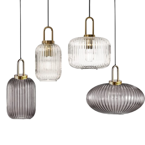 ecorative Ribbed Glass - pendant light