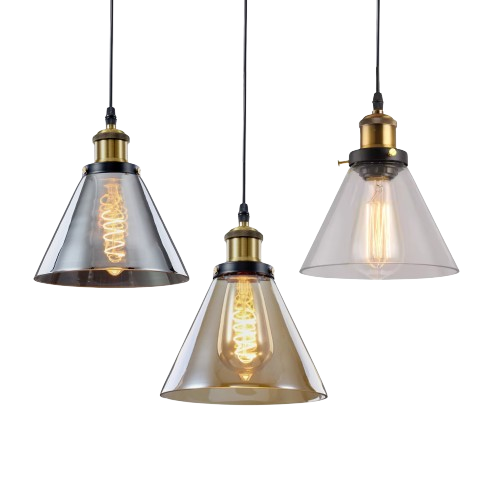 Zita-Industrial Style Metal & Glass Light 18cm-pendant