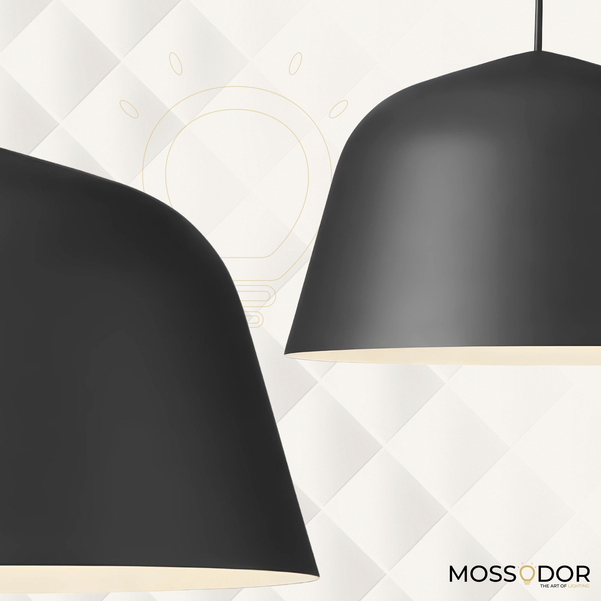 A simple Black ceilling Light With a dome shape