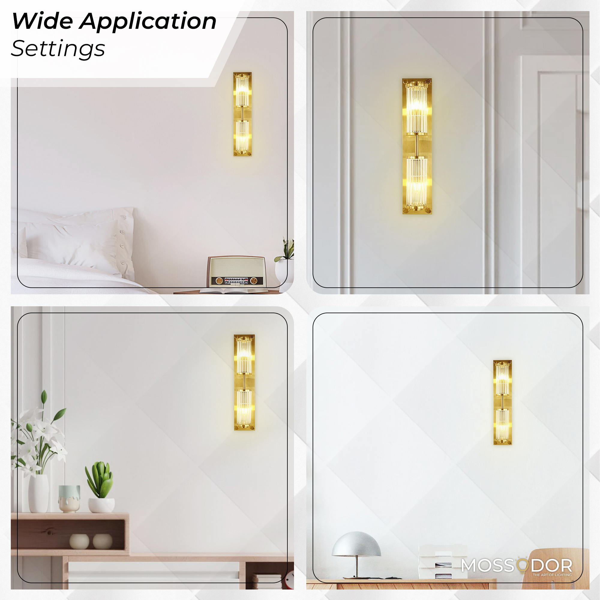 Glass 52cm Wall Sconce Light for Living Room