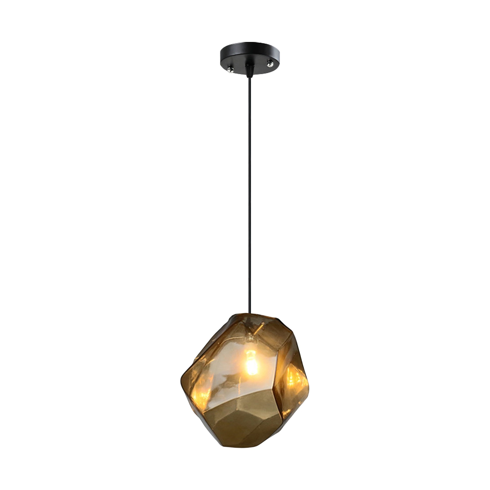 Geo-Hexa- 20cm Pink Glass-pendant light