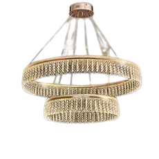 Minimalistic crystal ring led chandelier -2 tiers