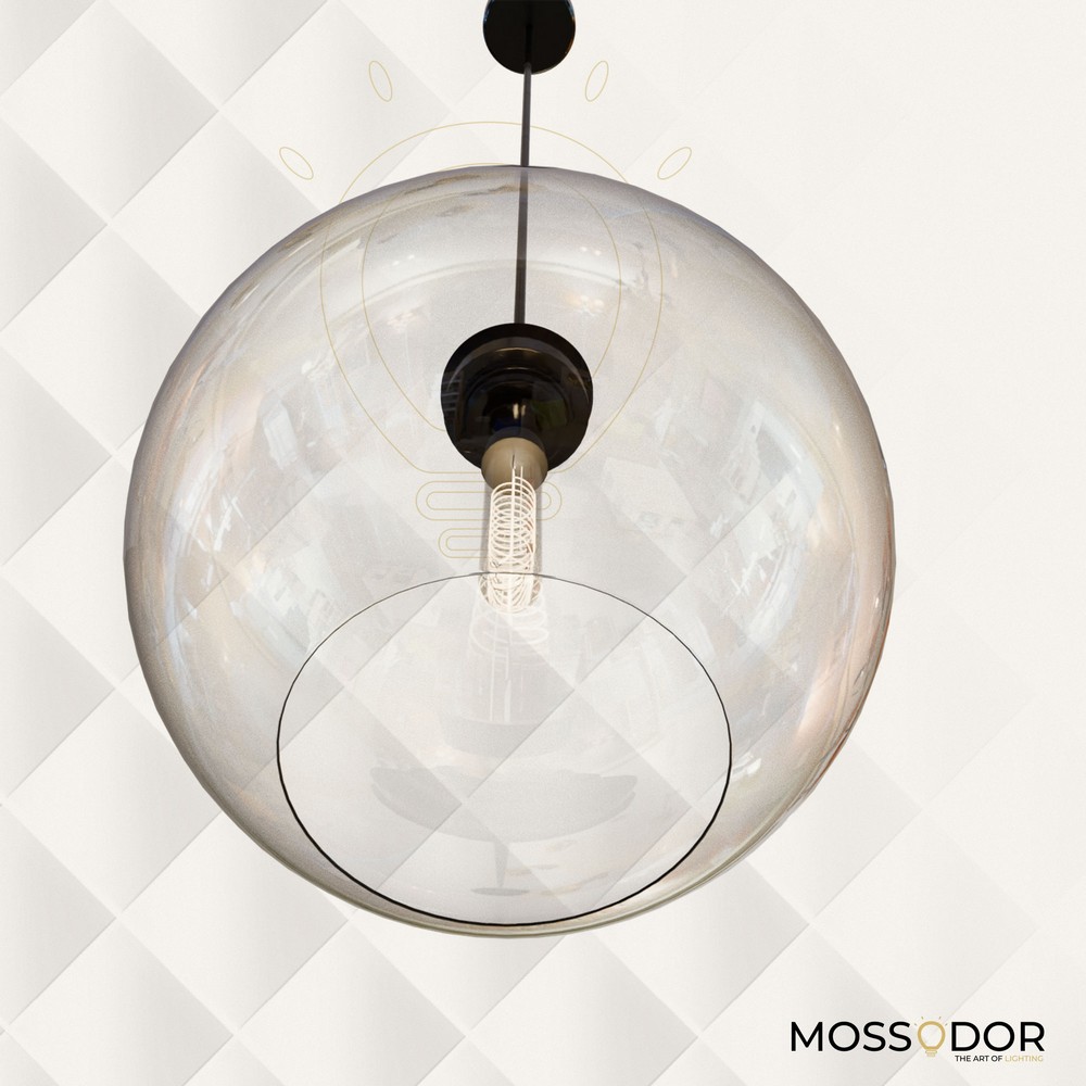 Zeroni-Clear Glass Globe-Pendant Light