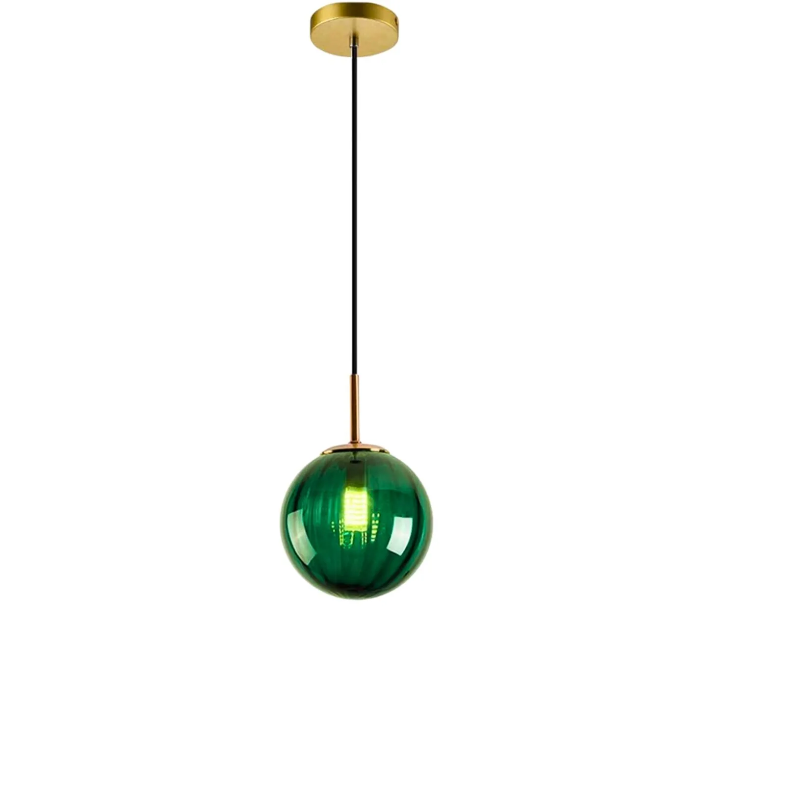 Coloured Glass Ball Green-Pendant Light