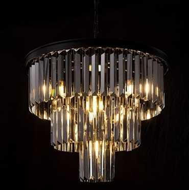 Gold Crystal and Glass 3 tier - Ø50cm Chandelier