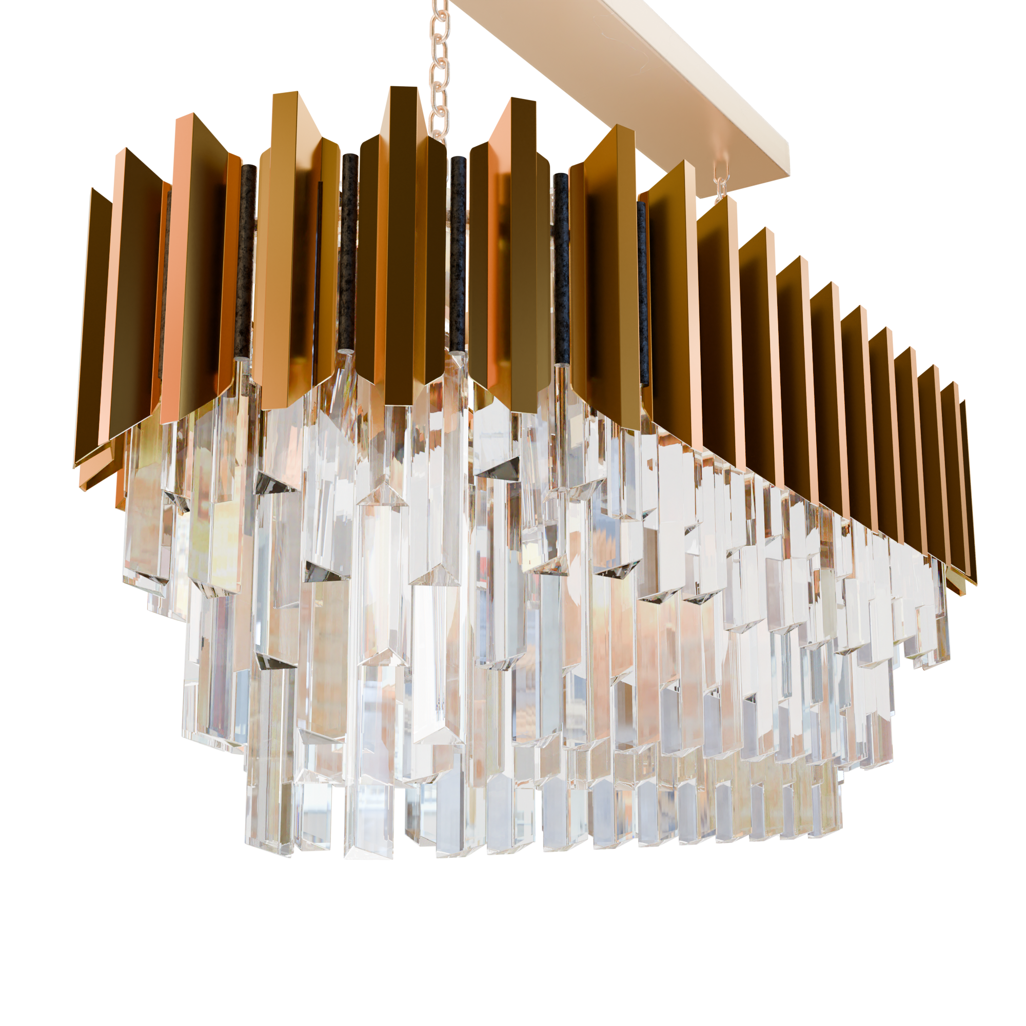 Rectangular crystal chandelier for dining room-100cm