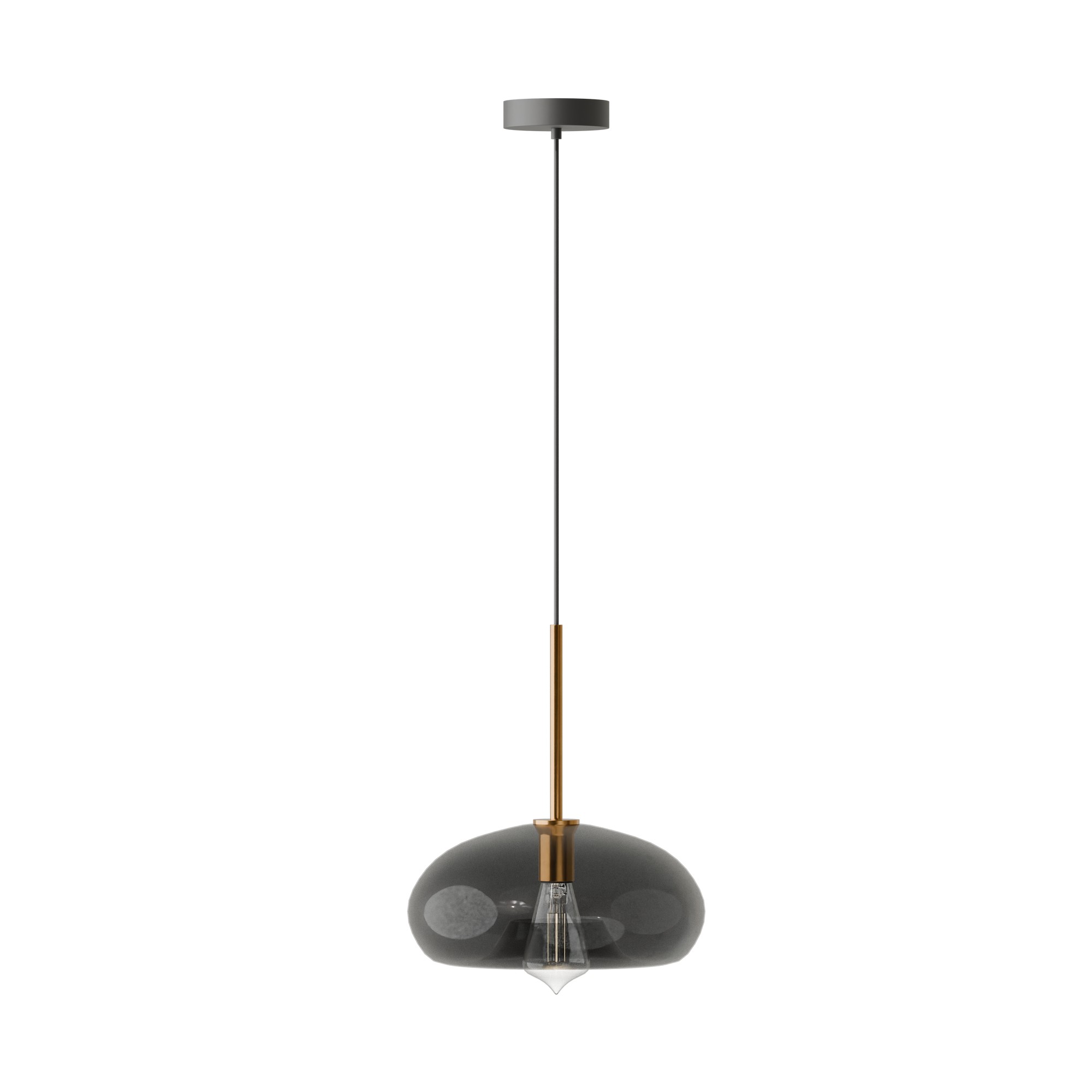 modern Style grey smoked glass 28cm-pendant light