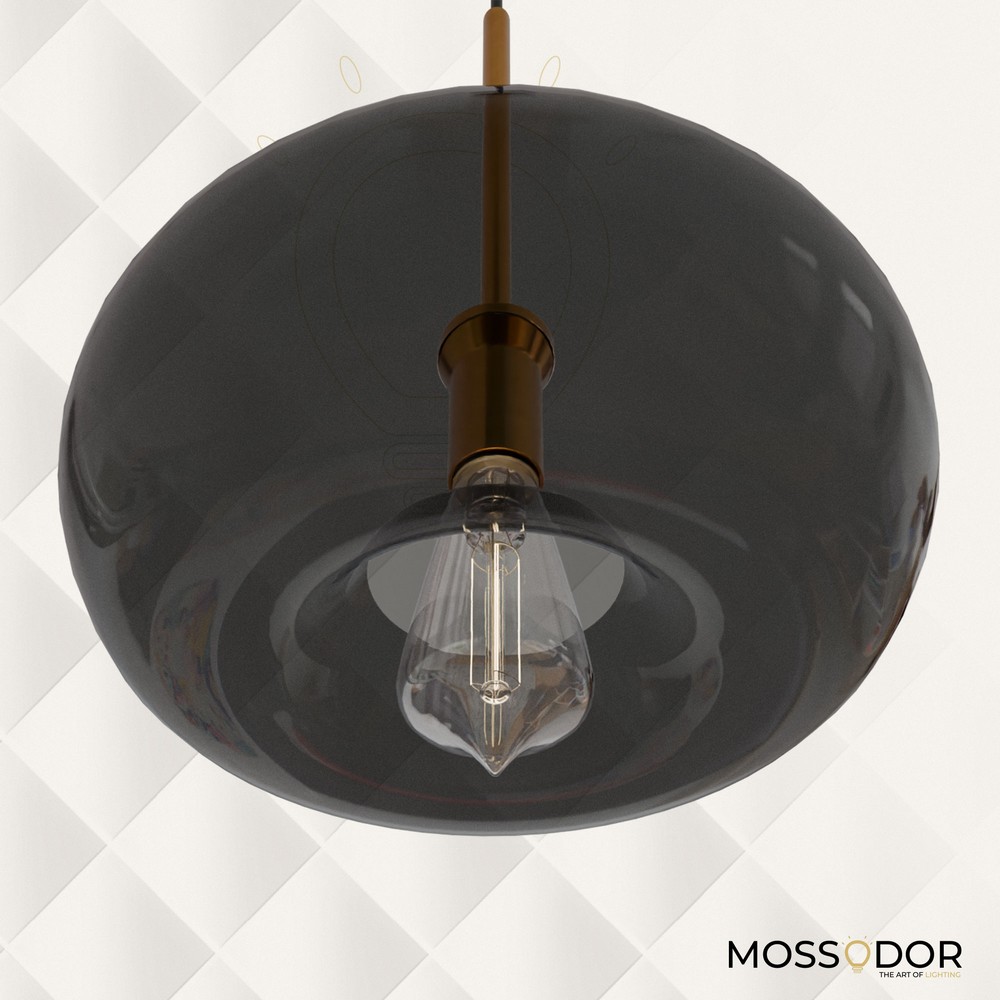 modern Style grey smoked glass 28cm-pendant light