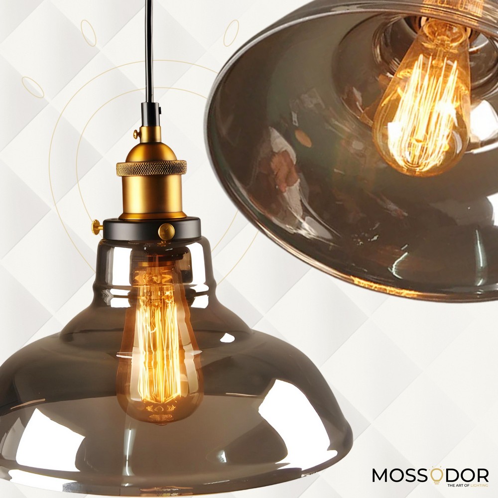 Viola-Industrial Clear Glass Pendant Light -20cm