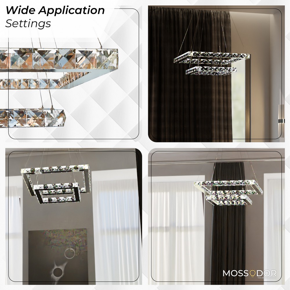 fancy modern 2-tier -square shape chandelier