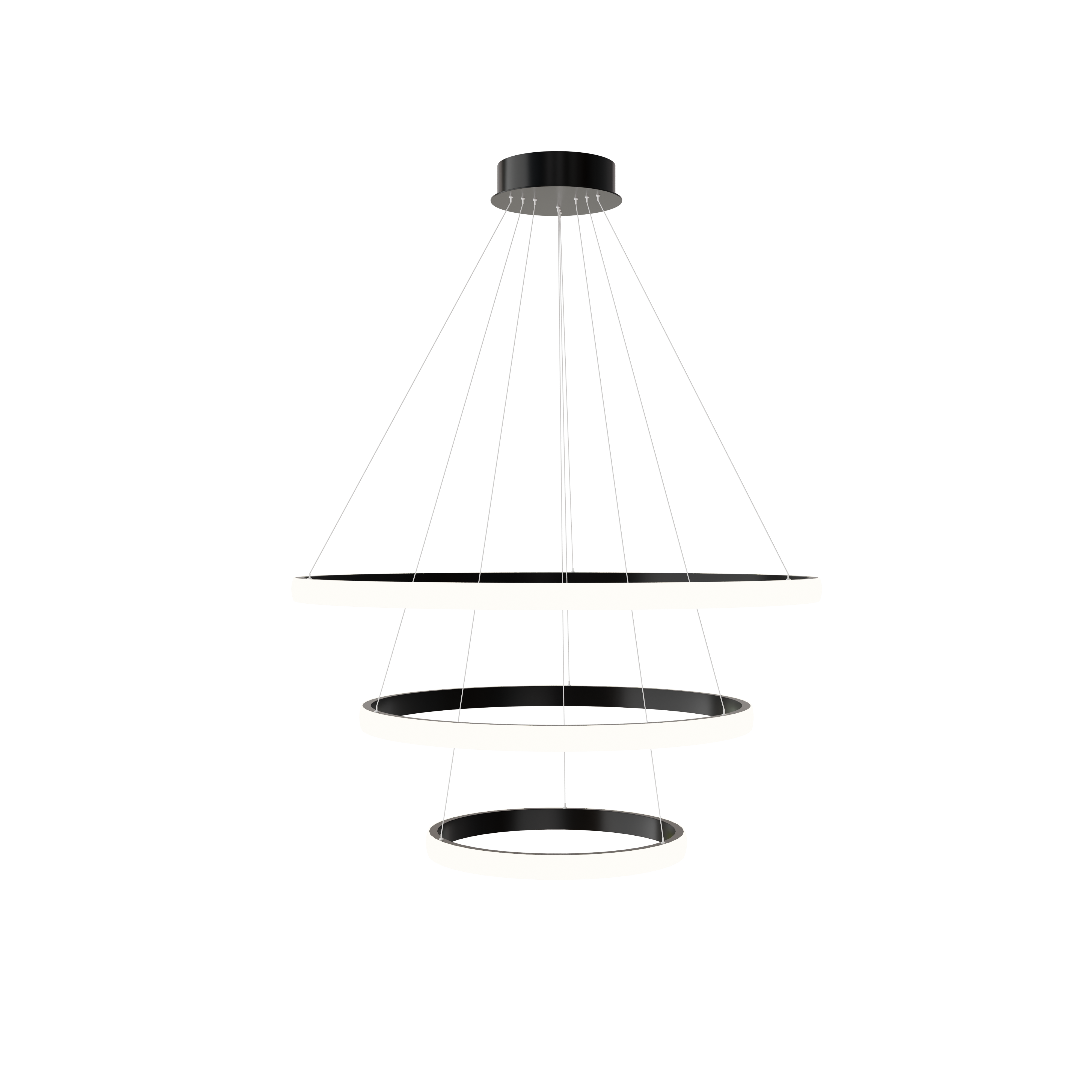 Led Chandelier with 3 Rings -Black