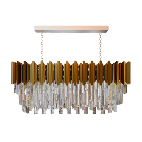 Rectangular crystal chandelier for dining room-100cm