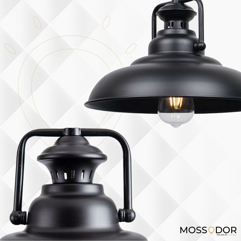 Dark Black industrial single-pendant light