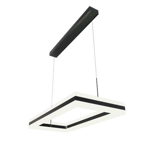 Small 60cm Rectangle Black led-Chandelier