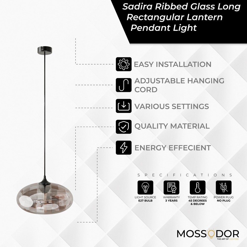 Saliba-Ultra Modern Glass Smokey Grey-Pendant Light