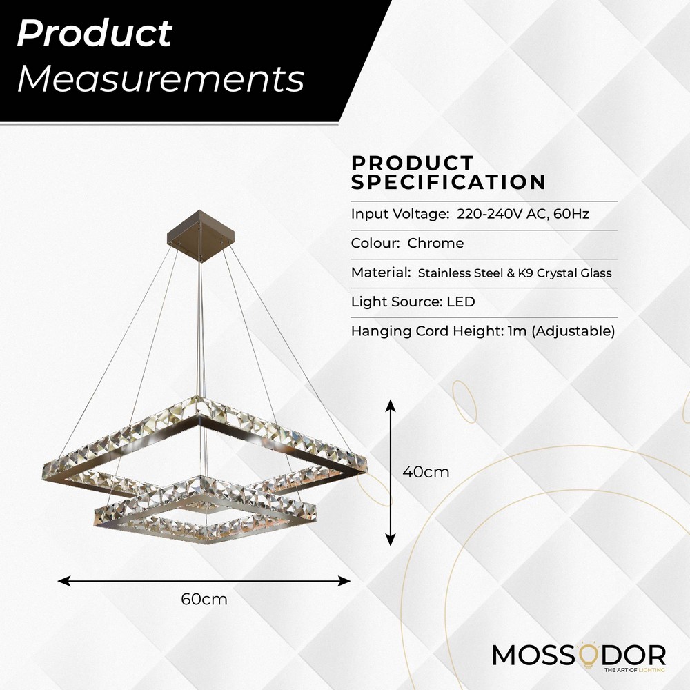 fancy modern 2-tier -square shape chandelier