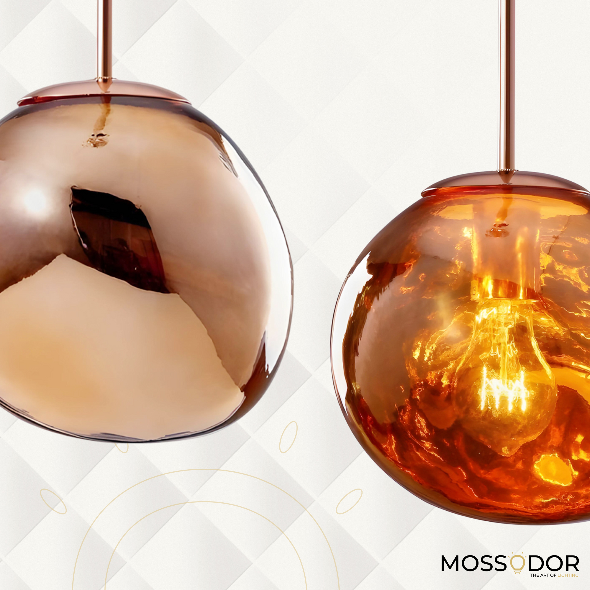 Glass 20cm ball-pendant light