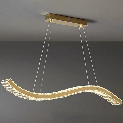 Creative Wavy Led Chandelier For Dinning table -Gold