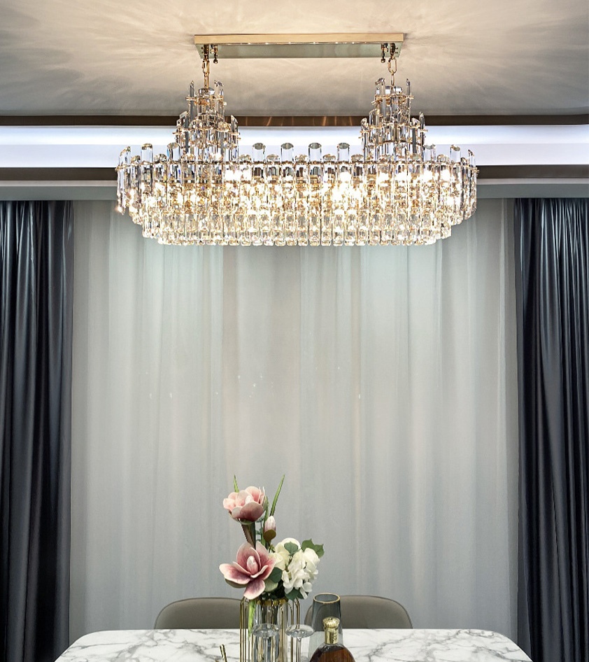 Luxury k9 Crystal Flush Chandelier Light