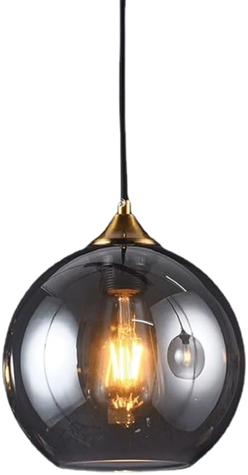 Smoked glass ball pendant light-25cm