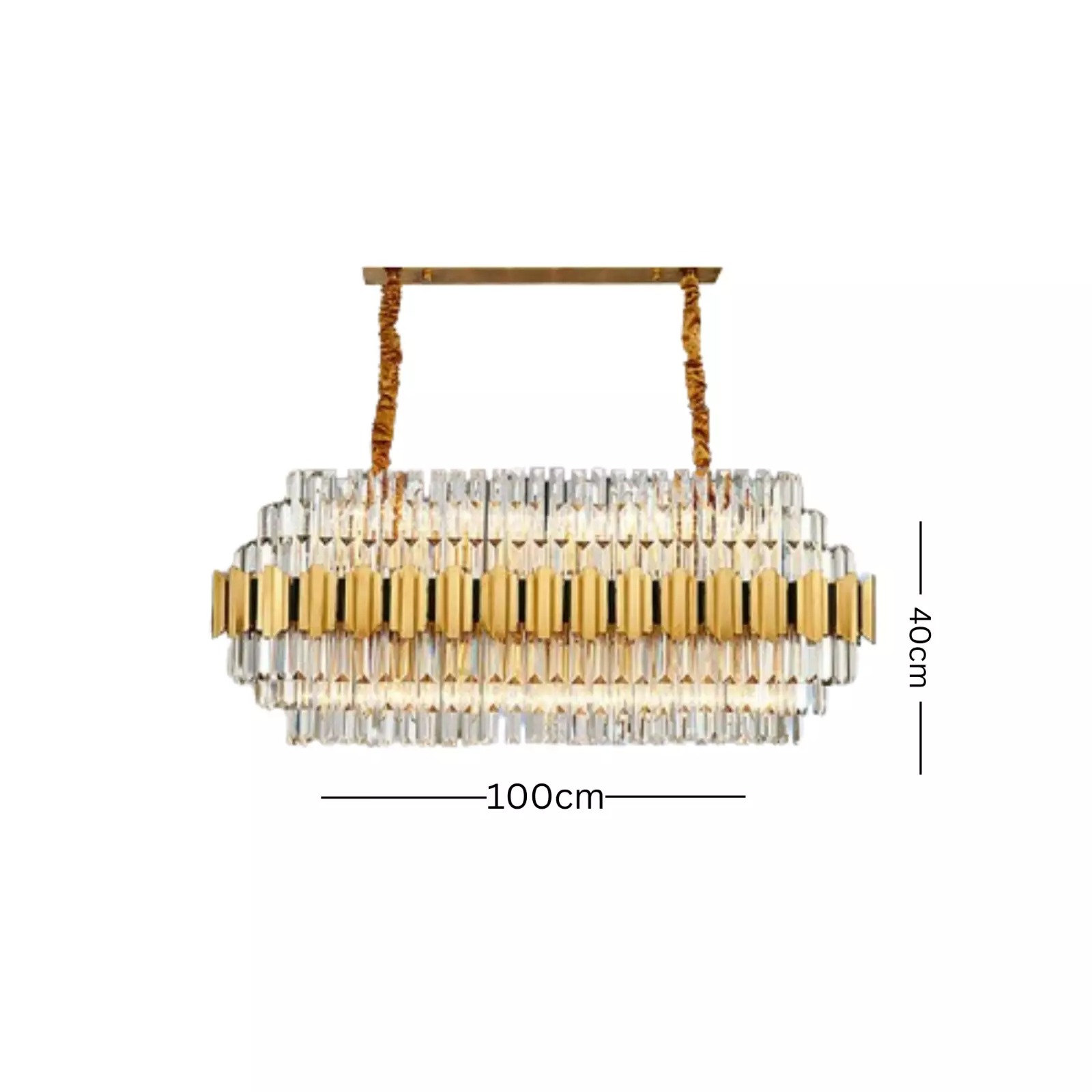 Lavish Crystal  Flush Mount Gold -100cm Chandelier