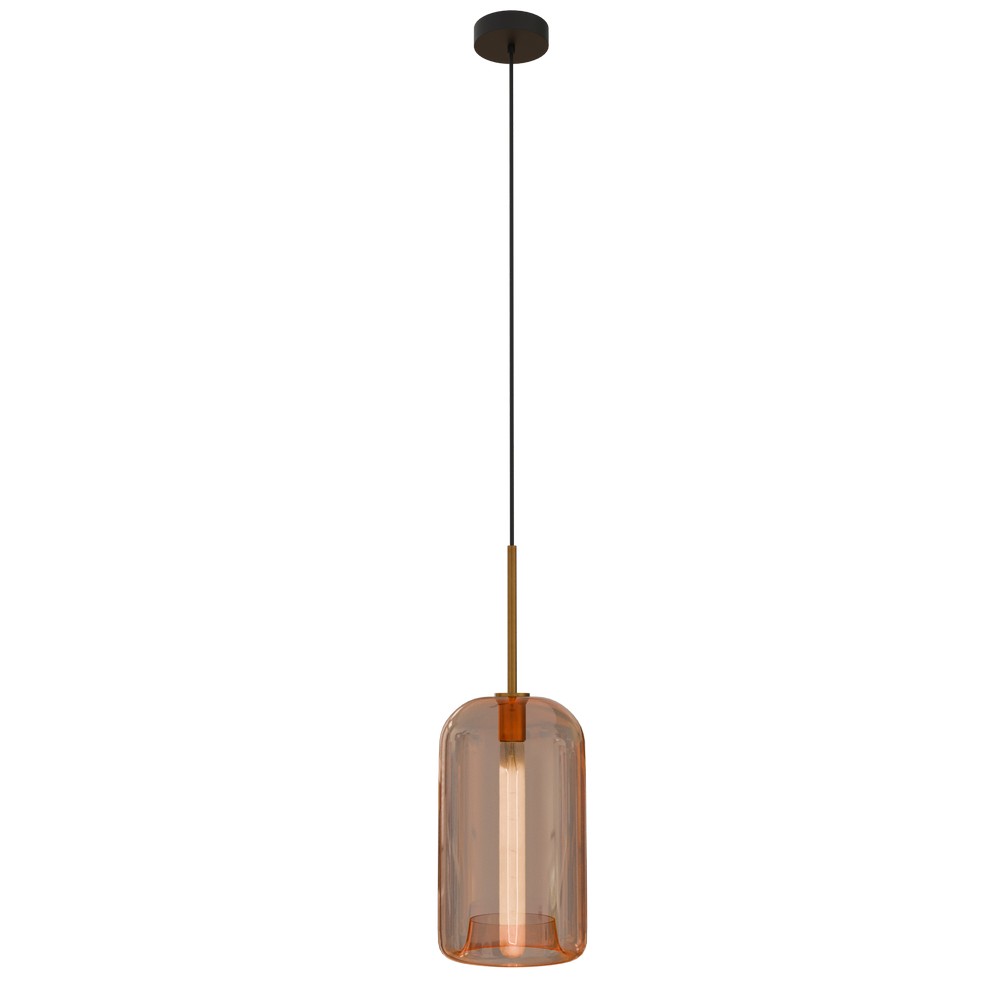 modern Style smoked grey Vertical Tube glass 18cm- pendant light