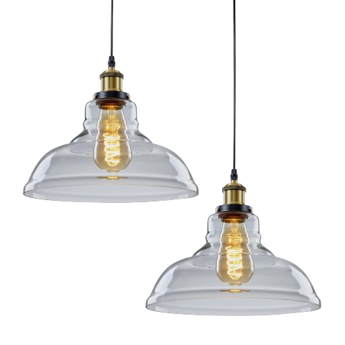 Viola-Industrial Clear Glass Pendant Light -20cm